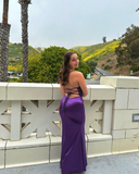 Purple/Blue Fashion Elegant Sweetheart Neck Strap Long Slim Satin Formal Prom Dress Evening Dress Party Dress Graduation Dress HZ1023