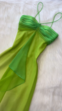 Green Fashion gradient Elegant Fairy Refreshing Long Chiffon Ball Dress Evening Dress Seaside Vacation Birthday Party Dress Ball Dress HZ1023
