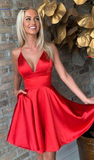Simple Red Homecoming Dress, Short Prom Dress, Dance Dresses, Back To School Party Gown HZ1023