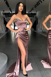 Sweetheart Mermaid Prom Dress Slit Long With Sequins HZ1023