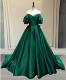 Ball Gown Princess Satin Off The Shoulder Prom Dresses HZ1023