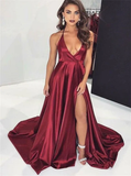 Sexy Prom Dress Deep V Neckline, Evening Dress ,Winter Formal Dress, Pageant Dance Dresses, Back To School Party Gown HZ1023