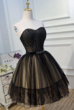 Black Lace Tulle Simple Homecoming Dresses Pretty Short Party Dresses HZ1023
