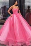 Princess Ball Gown Sweetheart Pink Floor Length Prom/Evening Dress HZ1023