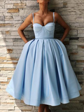 Spaghetti-Straps Sweetheart Knee-Length Homecoming Dress HZ1023