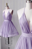 Cute v neck tulle short prom dress homecoming dress HZ1023