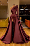One Shoulder Long Sleeves Prom Dress Split Overskirt HZ1023