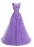 Beautiful Lavender Tulle Long Prom Dress A-Line Party Dress HZ1023