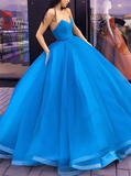 Blue Prom Dress, Evening Dress ,Winter Formal Dress, Pageant Dance Dresses, Back To School Party Gown HZ1023