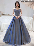 Charming V-Neckline Sequins Long Simple Party Dresss, New Shiny Prom Dress Formal Dress HZ1023