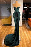 Dark Green Spaghetti-Straps Mermaid Prom Dress HZ1023