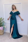 Peacock Off-the-Shoulder Mermaid Prom Dress With Split HZ1023