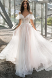 White Off-The-Shoulder Evening Gown Prom Dress HZ1023