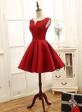 Adorable Red Satin Homecoming Dress , Short Party Dress HZ1023