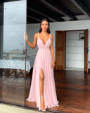 A-Line Long Prom Dress With Split HZ1023