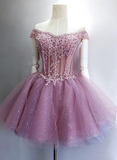 Unique Lace Beaded Cute Homecoming Dresses, Gorgeous Stunning Short Homecoming Dress HZ1023
