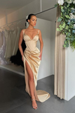 V-Neck Split Prom Dress Sleeveless HZ1023