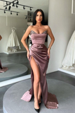 Sweetheart Mermaid Prom Dress Slit Long With Sequins HZ1023