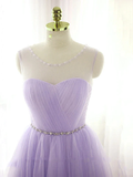 Cute Lavender Homecoming Dress With Belt, Lovely Short Prom Dress HZ1023