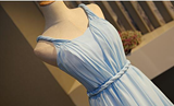 Light Blue Chiffon New Style Floor Length Party Dress, Blue Prom Dress HZ1023