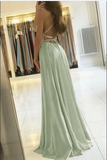 Spaghetti-Straps Prom Dress With Slit HZ1023