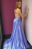 Spaghetti-Straps Split Prom Dress Long HZ1023