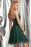 Emerald Green 8th Grade Lace Dance Dress Homecoming Dress HZ1023