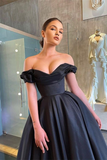 Off-the-Shoulder Little Black Dress Prom Dress HZ1023