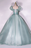 Green tulle long A line ball gown dress fashion dress HZ1023