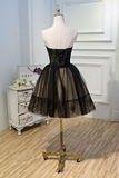 Black Lace Tulle Simple Homecoming Dresses Pretty Short Party Dresses HZ1023