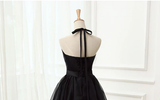 Cute Little Black Short Homecoming Dresses Halter Short Prom Dresses HZ1023
