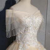 Lovely Tulle Long Sweetheart Champane Sweet 16 Dress, Long Formal Gown HZ1023