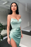 Spaghetti-Straps Mermaid Prom Dress With Slit HZ1023