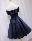 Short Satin Off Shoulder Homecoming Dress For Prom HZ1023