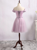 Lovely Lavender Tulle Sweetheart Short Prom Dress, Homecoming Dress For Sale HZ1023
