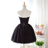 Cute Black Tulle Homecoming Dress, Little Black Formal Dress HZ1023