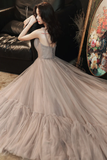 Charming Tulle Sweetheart Straps Long Formal Dress, A-Line Prom Dress Evening Dress HZ1023