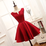 Adorable Red Satin Homecoming Dress , Short Party Dress HZ1023