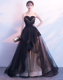Black And Champagne Tulle Sweet 16 Dress, Beautiful Prom Dress HZ1023