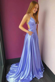 Spaghetti-Straps Split Prom Dress Long HZ1023