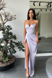 Spaghetti-Straps Mermaid Prom Dress Split HZ1023
