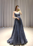Charming V-Neckline Sequins Long Simple Party Dresss, New Shiny Prom Dress Formal Dress HZ1023