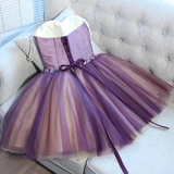 Cute Purple Sweetheart Tulle Pretty Homecoming Dresses, Short Prom Dress HZ1023