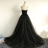 Charming Black Long Party Gowns, Black Evening Prom Dress HZ1023