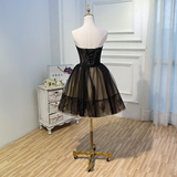 Black Lace Tulle Simple Homecoming Dresses Pretty Short Party Dresses HZ1023