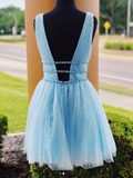 YELLOW TULLE SHORT PROM DRESS. YELLOW HOMECOMING DRESS HZ1023