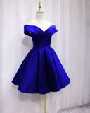 Short Satin Off Shoulder Homecoming Dress For Prom HZ1023