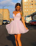 Lavender A-line Short Homecoming Dress HZ1023