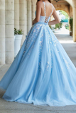 Elegant Glitter Floral Lace Spaghetti Straps Floor-Length Prom Dress HZ1023