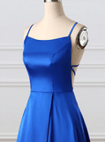 Royal Blue A-Line Prom Dress Side Split Evening Dress HZ1023